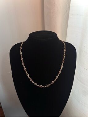 Gold Filled Vintage Two-Tone Figure-Eight / Infinity Link Chain Necklace